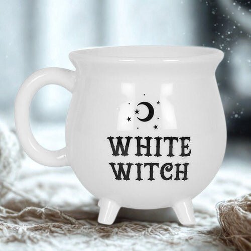 White Witch Cauldron Mug – Magical Ceramic Mug with Gift Box