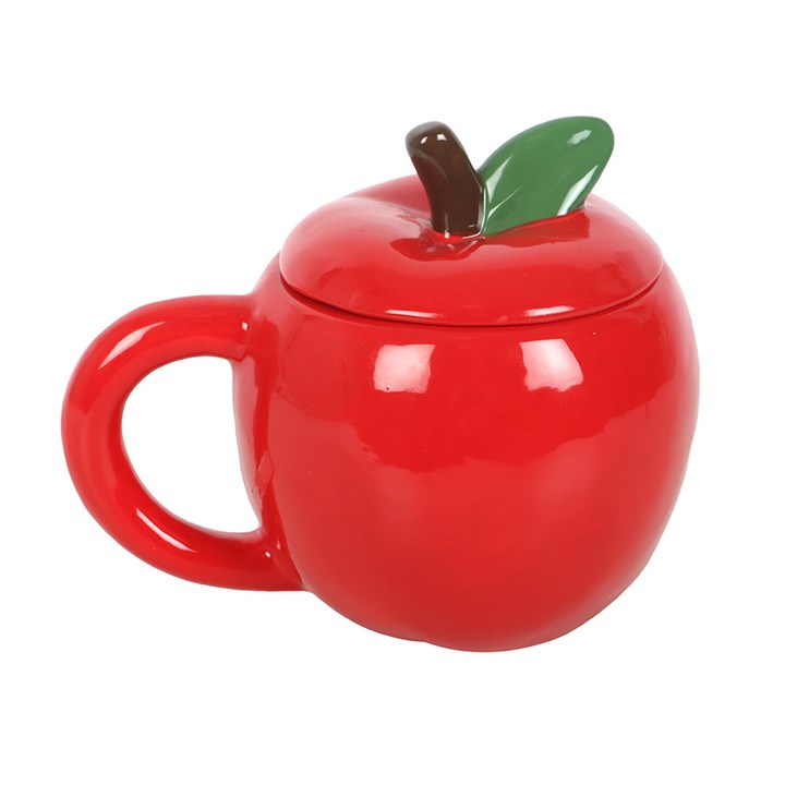 Apple-Shaped Ceramic Mug with Lid – Fun & Quirky Gift for Teachers and Foodies