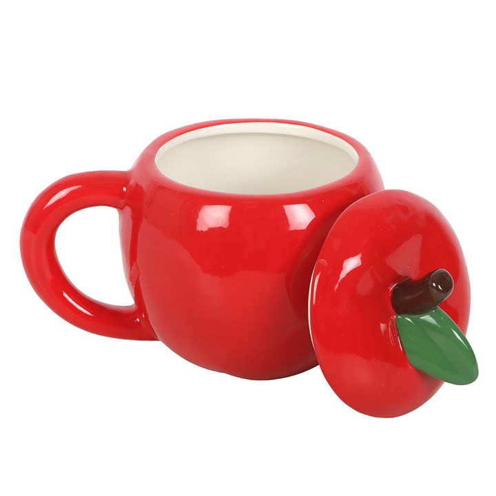 Apple-Shaped Ceramic Mug with Lid – Fun & Quirky Gift for Teachers and Foodies