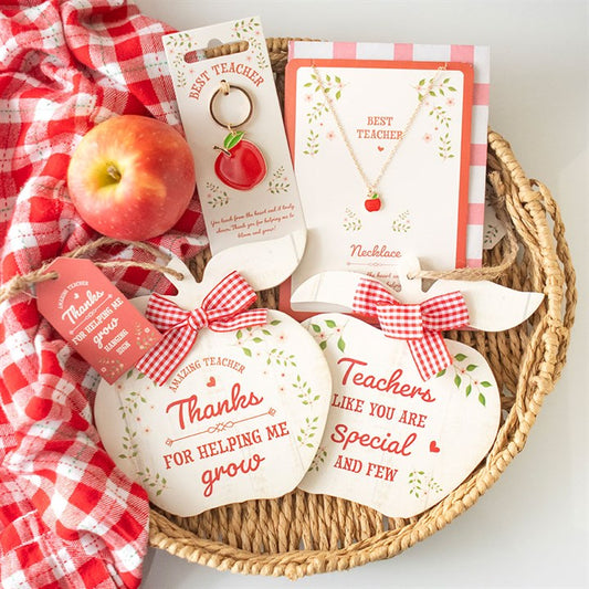 Apple-Shaped Enamel Teacher Keyring – A Sweet Thank You Gift