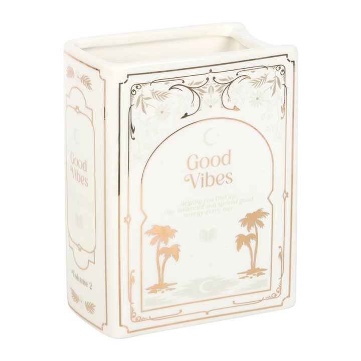 White Ceramic Book Vase – Elegant Literary-Inspired Home Décor