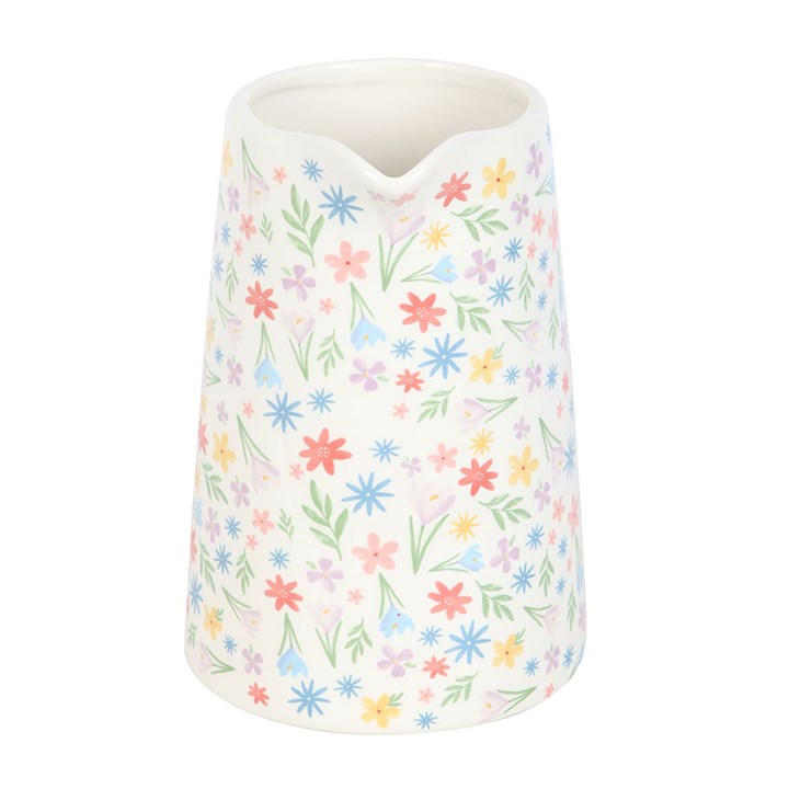 Rainbow Bloom Ceramic Flower Jug – Spring Floral Design
