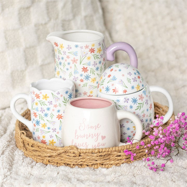 Rainbow Bloom Ceramic Flower Jug – Spring Floral Design