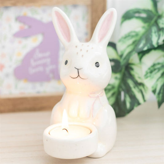Bunny Ceramic Tealight Holder – A Springtime Glow for Every Home
