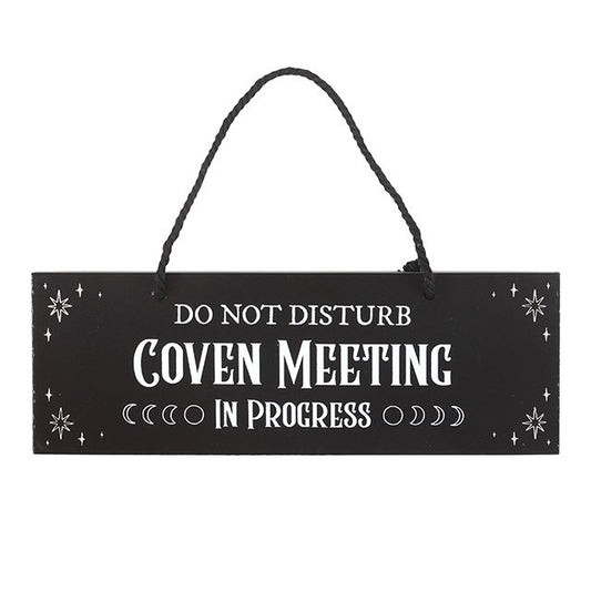 Coven Meeting in Progress Hanging Sign