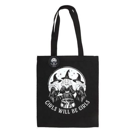 Girls Will Be Girls Witchy Polycotton Tote Bag