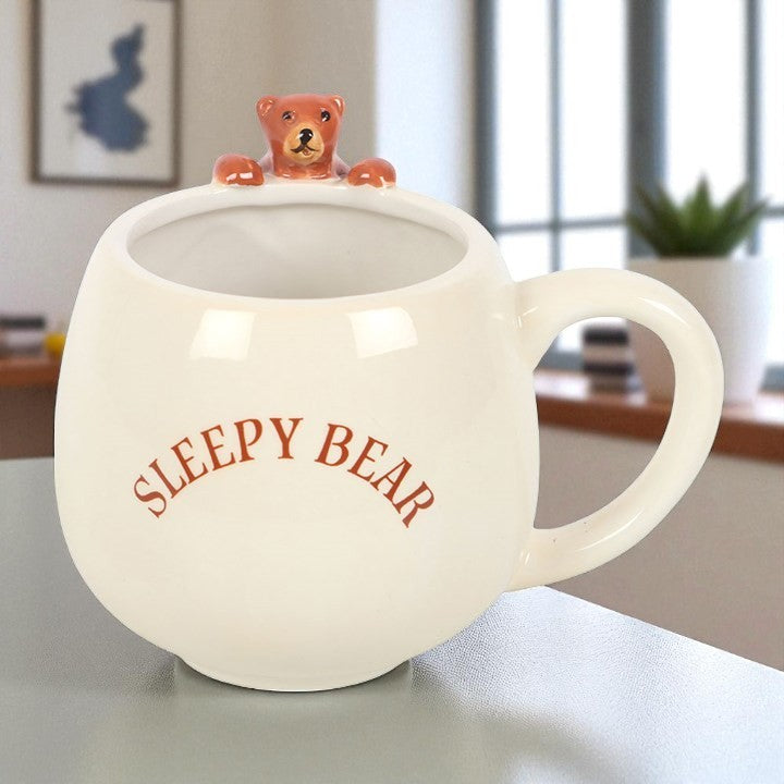 Sleepy Bear 3D Ceramic Mug – Cosy Morning Companion