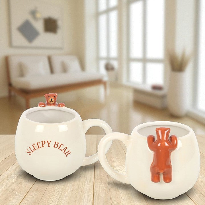Sleepy Bear 3D Ceramic Mug – Cosy Morning Companion