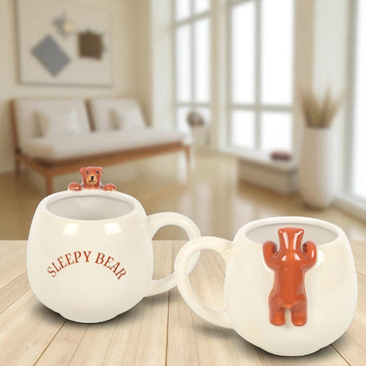 Sleepy Bear 3D Ceramic Mug – Cosy Morning Companion