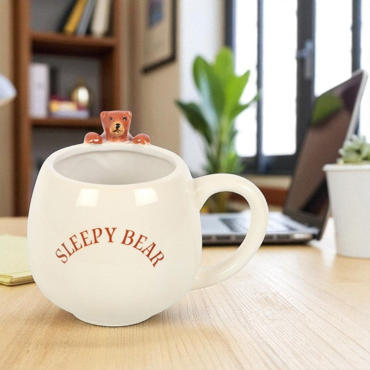 Sleepy Bear 3D Ceramic Mug – Cosy Morning Companion