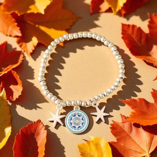 All Seeing Eye Beaded Charm Bracelet