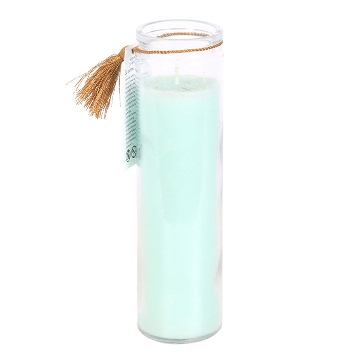 White Sage Tube Candle with Clear Quartz Crystals – Manifest Your Best Life