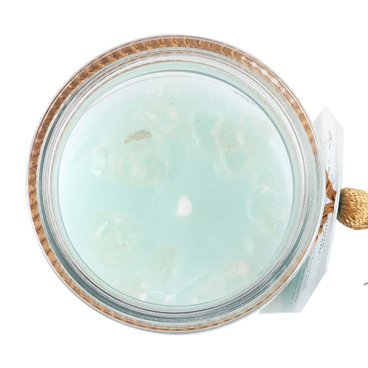 White Sage Tube Candle with Clear Quartz Crystals – Manifest Your Best Life