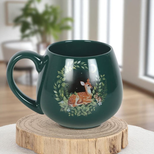 Woodland Fawn & Bunny Ceramic Mug – 500ml