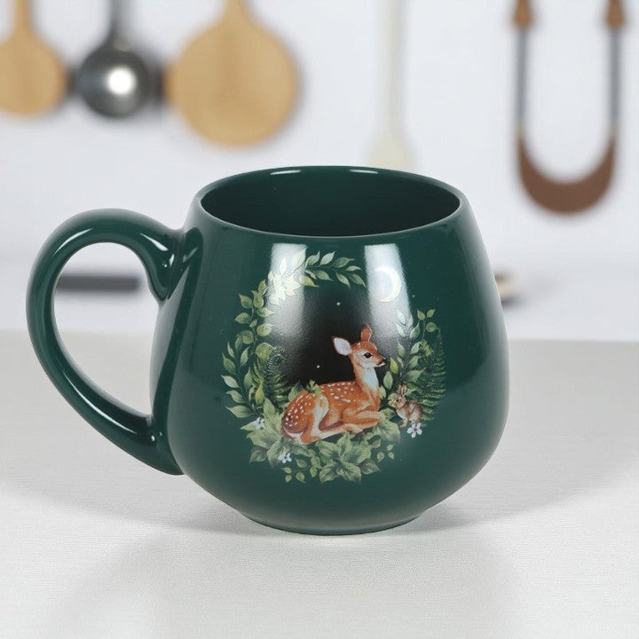 Woodland Fawn & Bunny Ceramic Mug – 500ml