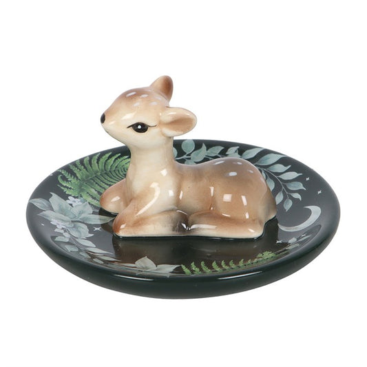 Elegant Fawn Ceramic Trinket Dish – Woodland Charm for Your Treasures
