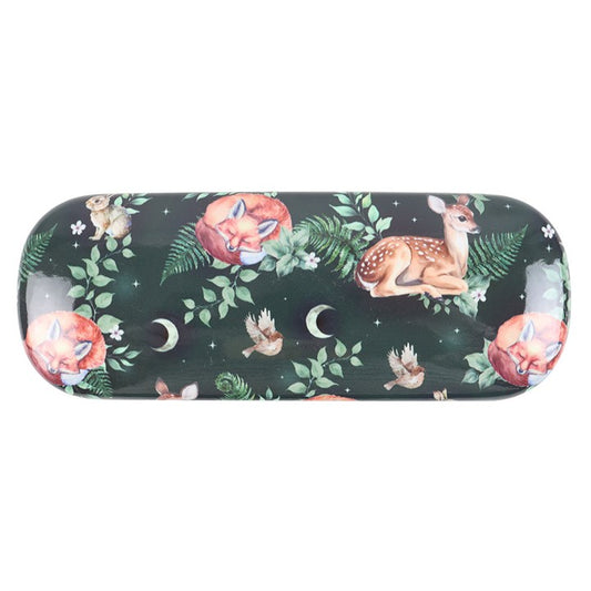 Forest Animal Print Hard-Shell Glasses Case with Cleaning Cloth