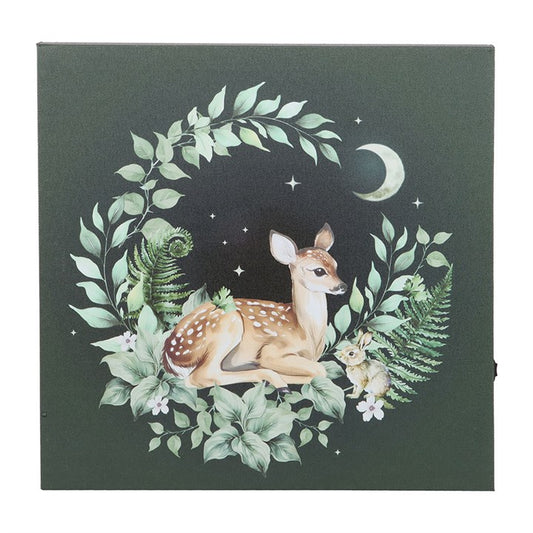 Woodland Fawn LED Light-Up Canvas Plaque