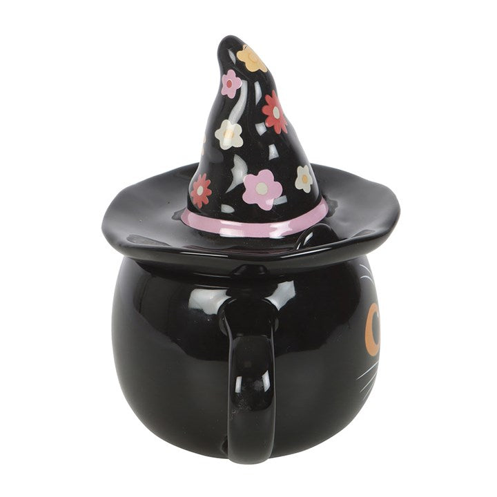 Groovy Witch Cat Ceramic Mug with Lid – 500ml