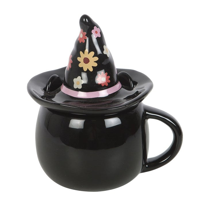 Groovy Witch Cat Ceramic Mug with Lid – 500ml