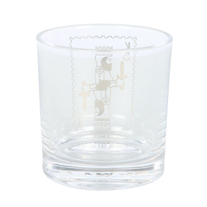 ‘King of My Heart’ Gold Playing Card Drinking Glass – 300ml