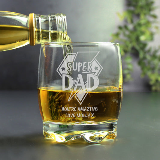 Personalised “Super Dad” Engraved Tumbler – Gift for Father’s Day or Birthdays