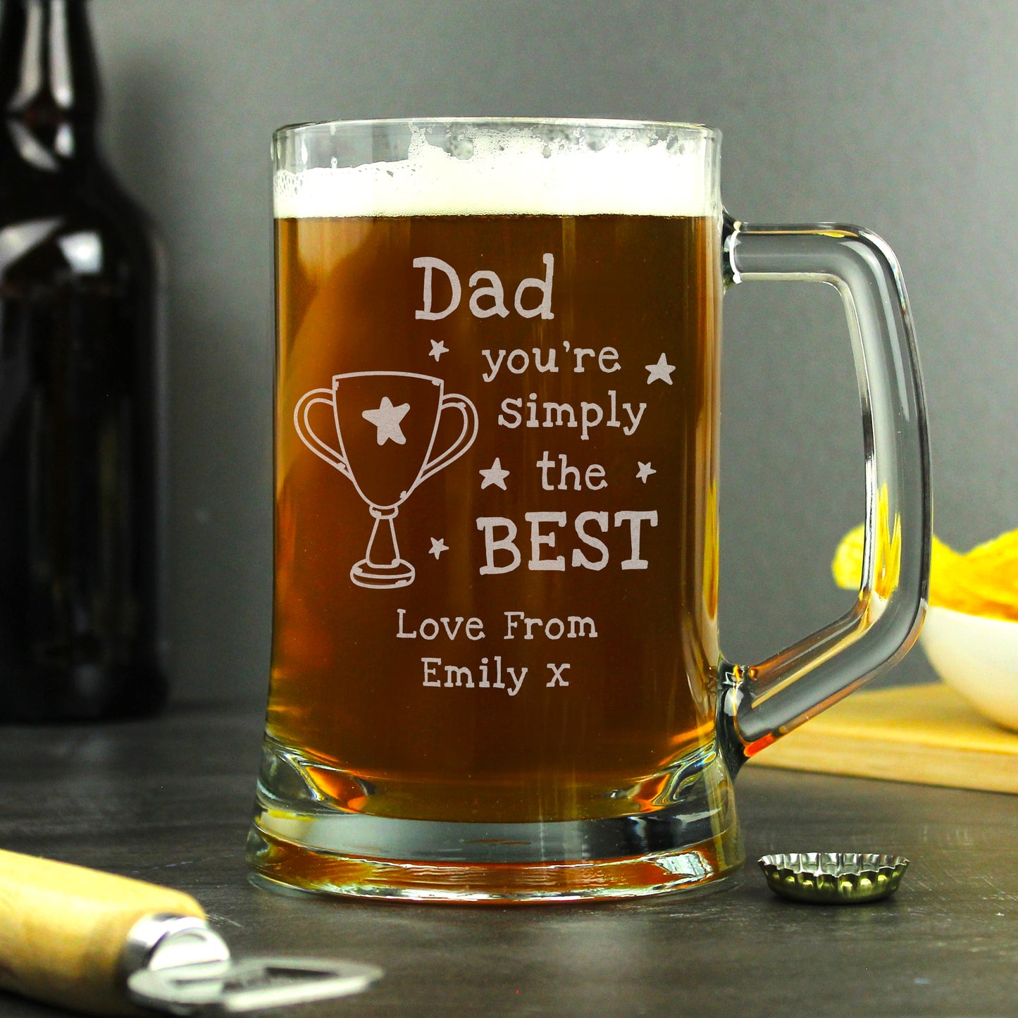 Personalised “Simply the Best” Engraved Pint Tankard – Trophy Design Gift