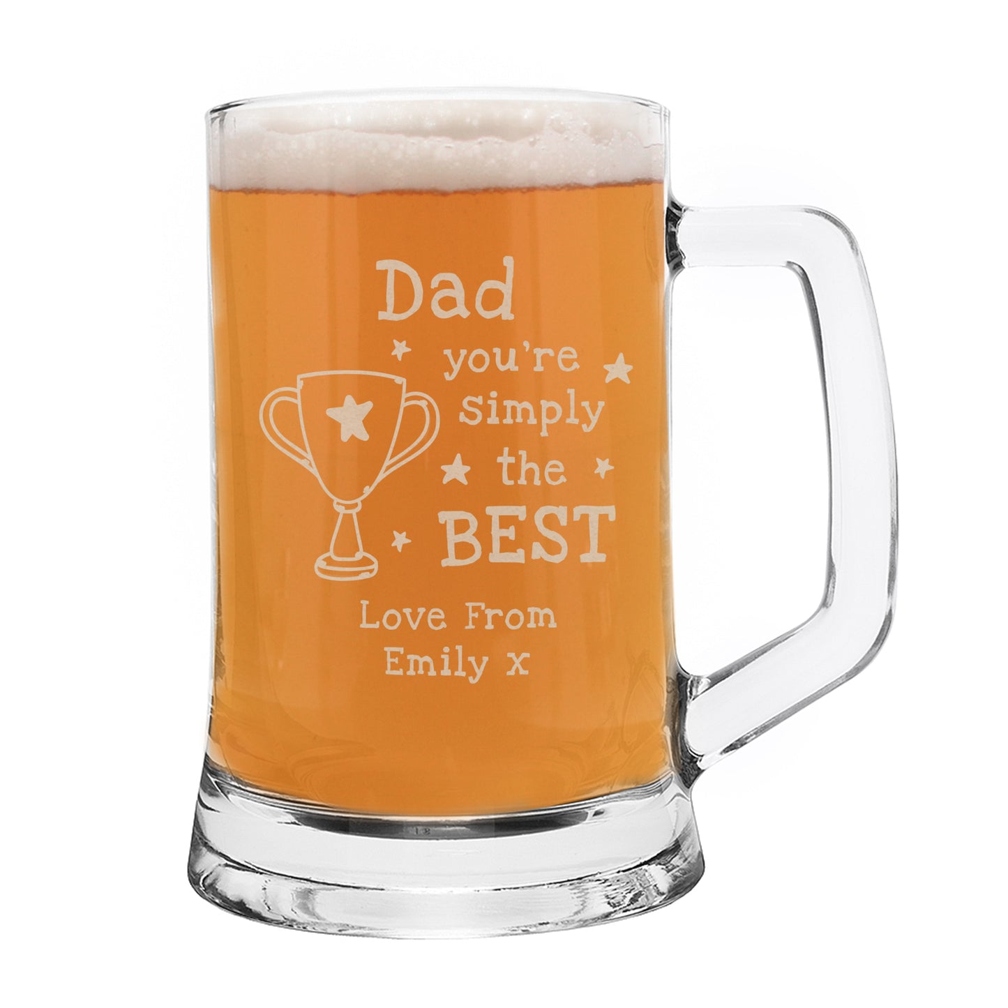 Personalised “Simply the Best” Engraved Pint Tankard – Trophy Design Gift