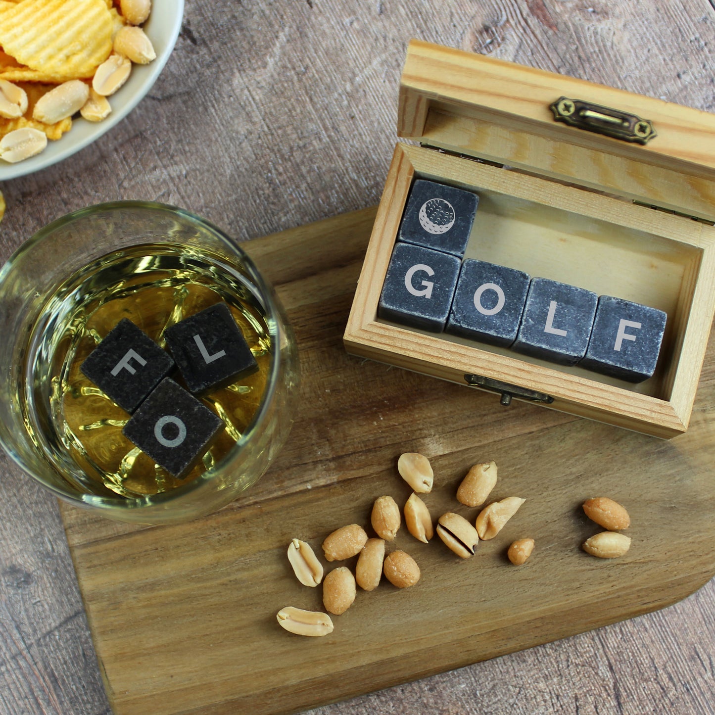 Personalised “Best by Par” Whisky Glass & Whisky Stones Gift Set – Golf Lover’s Gift