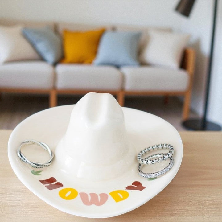 ‘Howdy’ Cowboy Hat Trinket Dish – Western-Inspired Home Décor