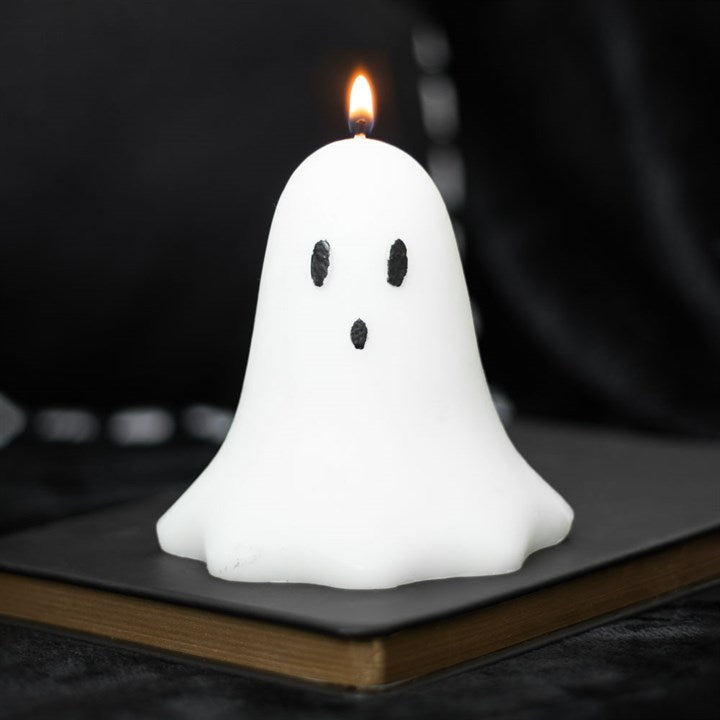 10cm Unscented Ghost Candle – Spooky Halloween Decoration