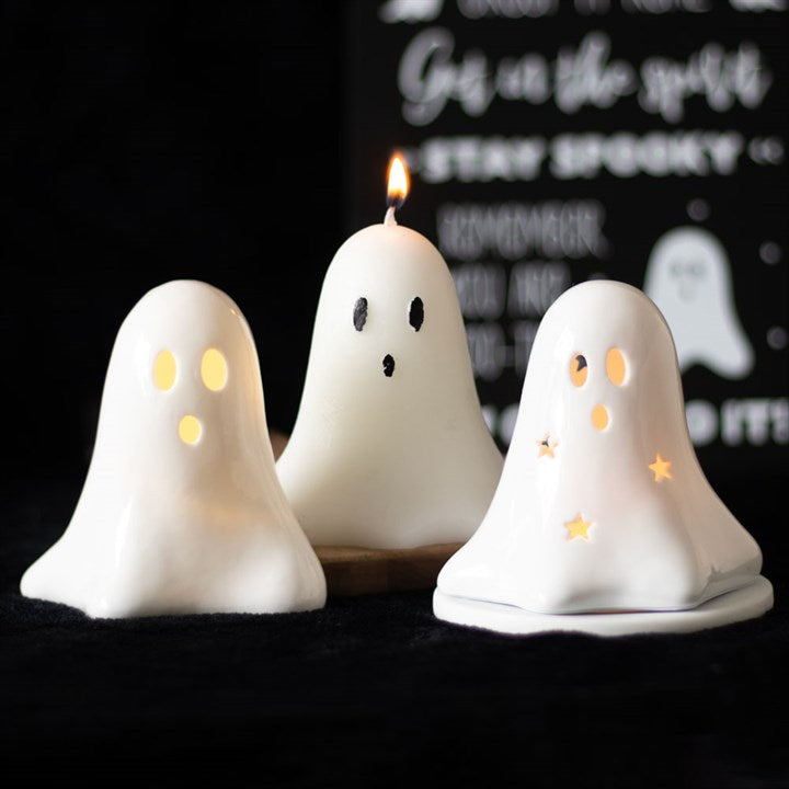 10cm Unscented Ghost Candle – Spooky Halloween Decoration