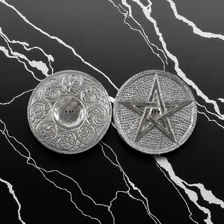 10cm Silver Pentagram Incense Holder – Sticks & Cones