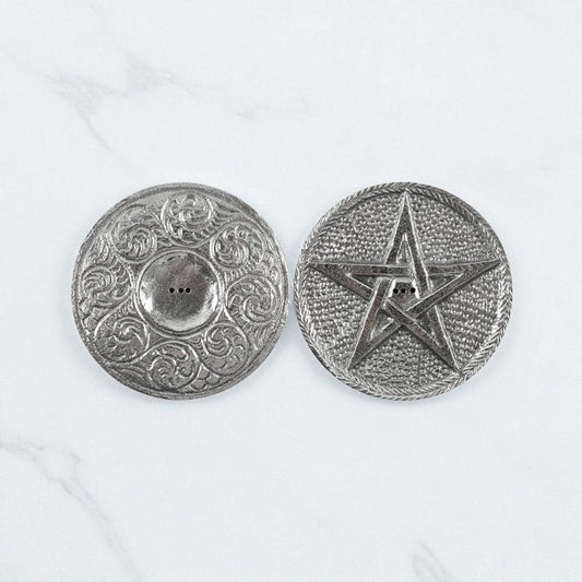 10cm Silver Pentagram Incense Holder – Sticks & Cones