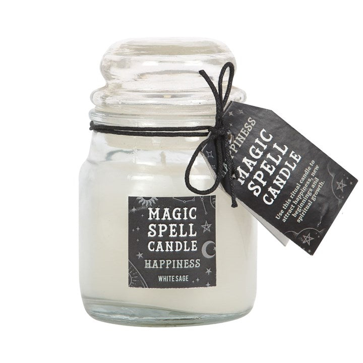 White Sage 'Happiness' Spell Candle Jar – Invite Balance & Positivity