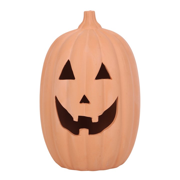 23cm Terracotta Pumpkin Ornament – Halloween Décor