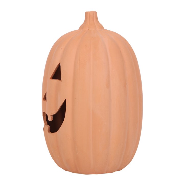 23cm Terracotta Pumpkin Ornament – Halloween Décor