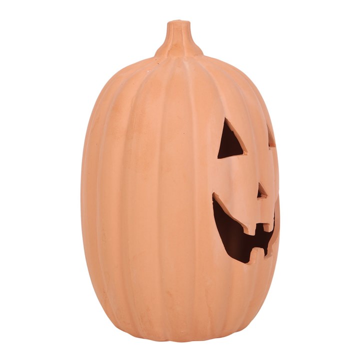 23cm Terracotta Pumpkin Ornament – Halloween Décor