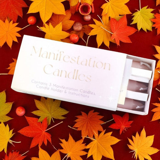 3 Manifestation Spell Candles in a Box – Pink Intention Set