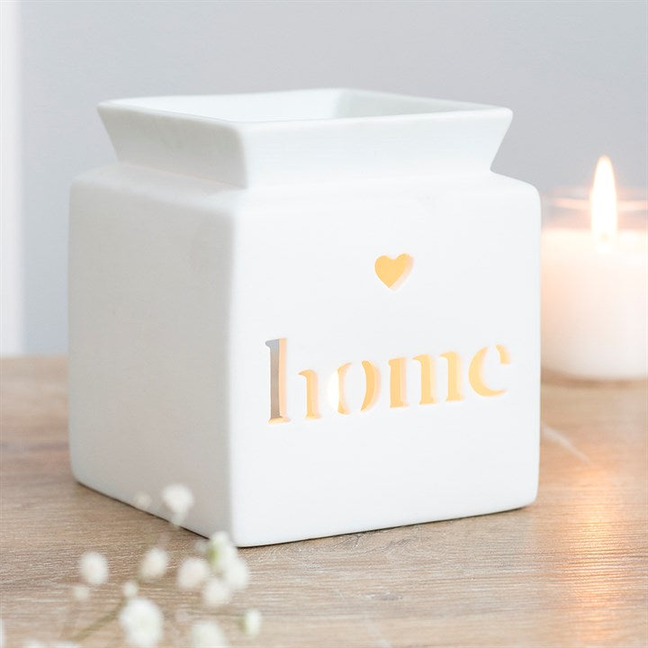 White Home Cut Out Oil Burner – Fragrant, Heart-warming Décor