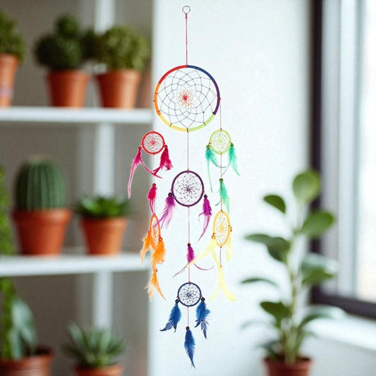 90cm Multi Rainbow Dreamcatcher