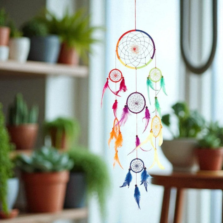 90cm Multi Rainbow Dreamcatcher