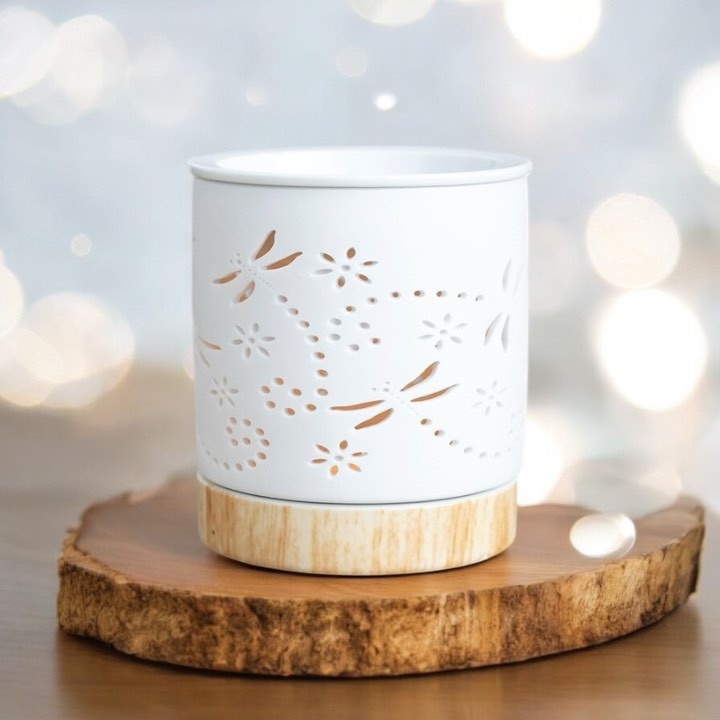 Dragonfly Matte Ceramic Oil Burner – Nature-Inspired Elegance