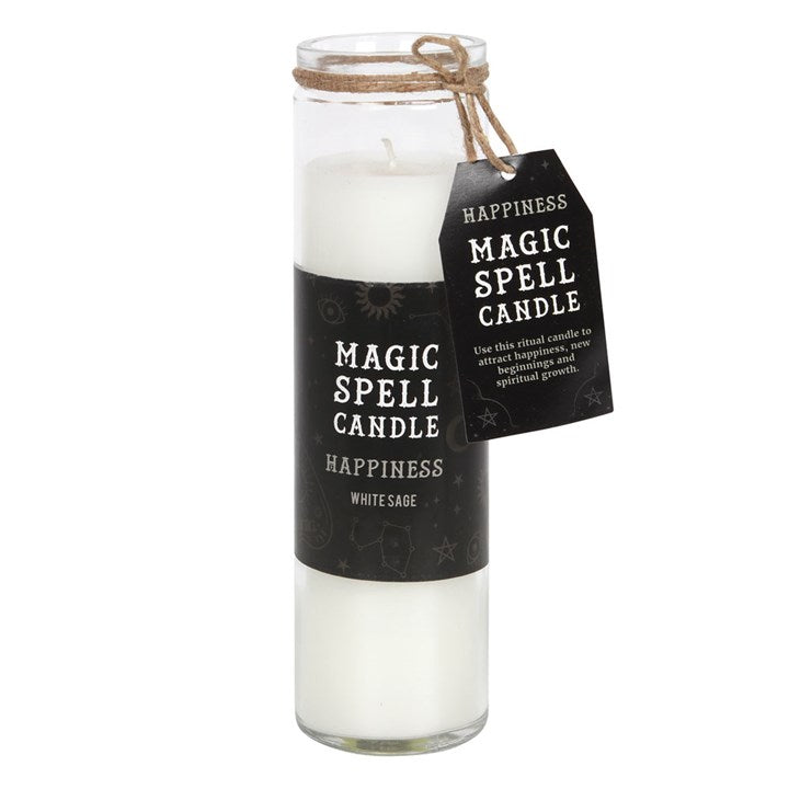 White Sage 'Happiness' Spell Tube Candle – Promote Balance & Positivity