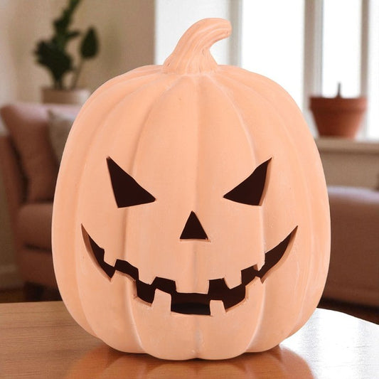 22cm Terracotta Pumpkin Ornament – Reusable Halloween Decoration