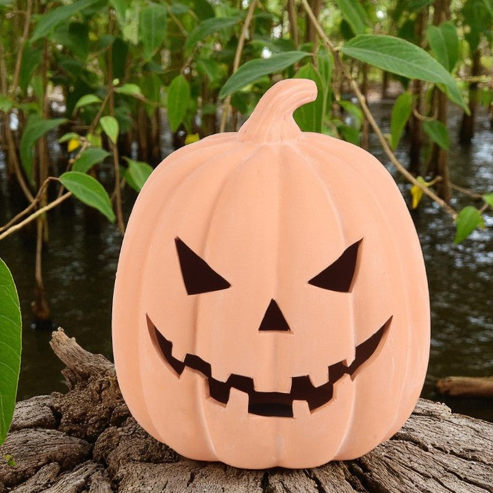 22cm Terracotta Pumpkin Ornament – Reusable Halloween Decoration