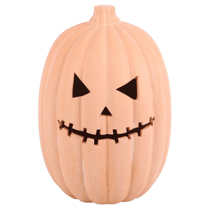 30cm Terracotta Pumpkin Ornament – Halloween Decor