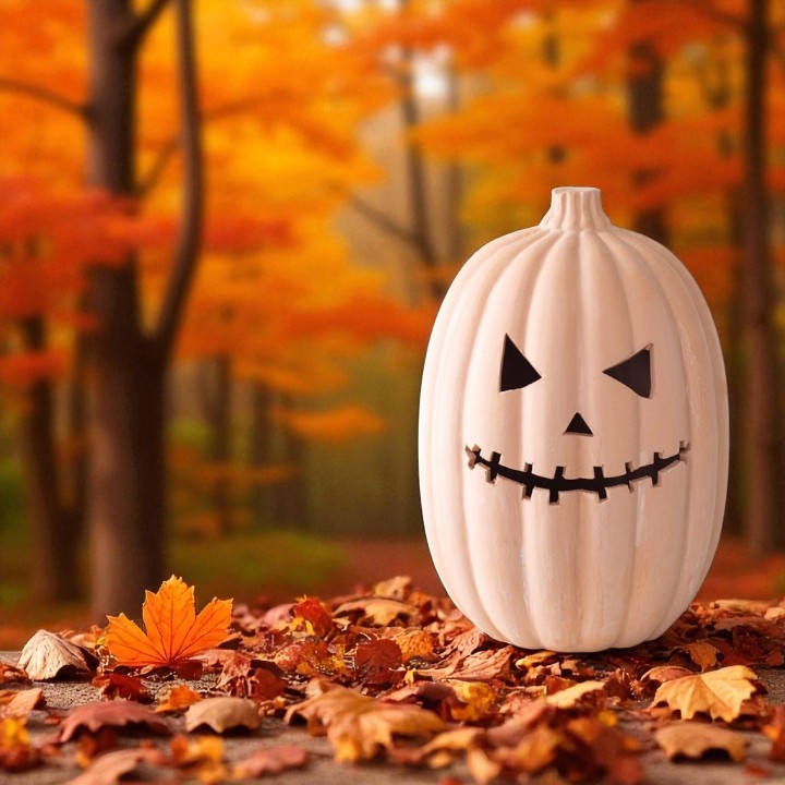 30cm Terracotta Pumpkin Ornament – Halloween Decor