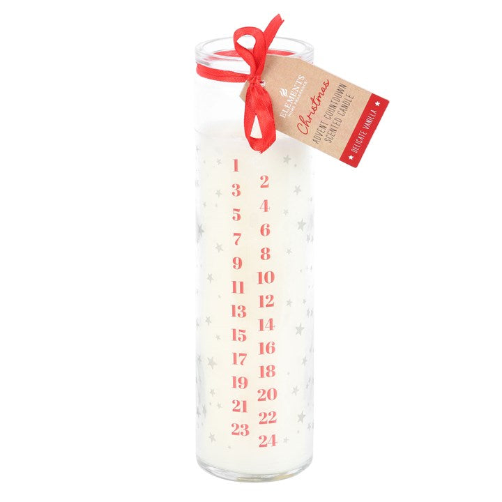White Vanilla Advent Tube Candle – Countdown to Christmas in Vanilla Bliss