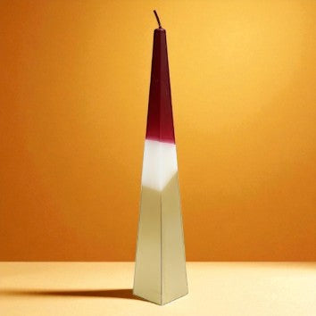 32cm Red and Gold Pyramid Candle